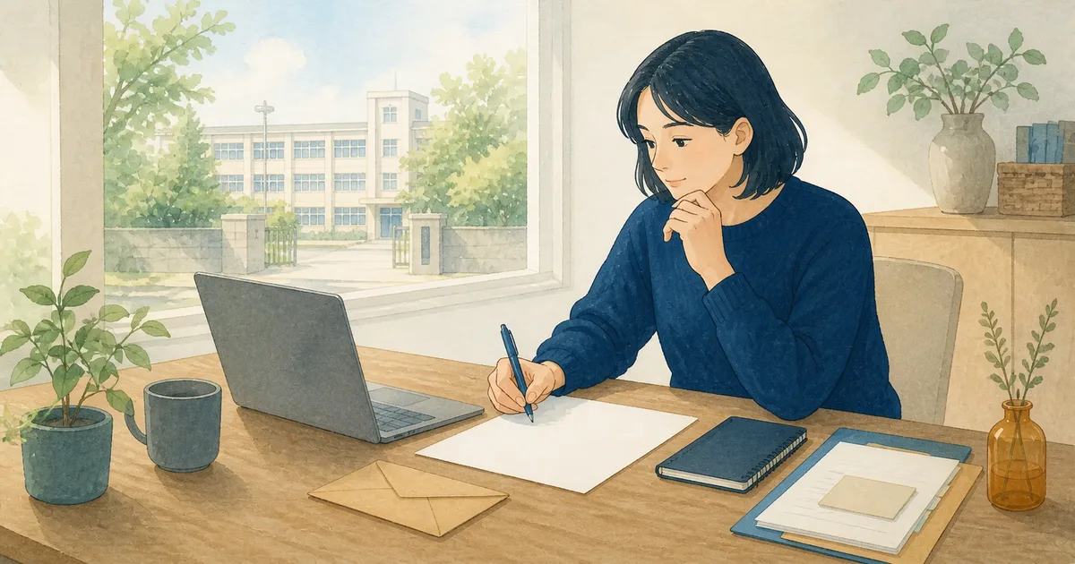 学校への連絡文を落ち着いて準備する保護者